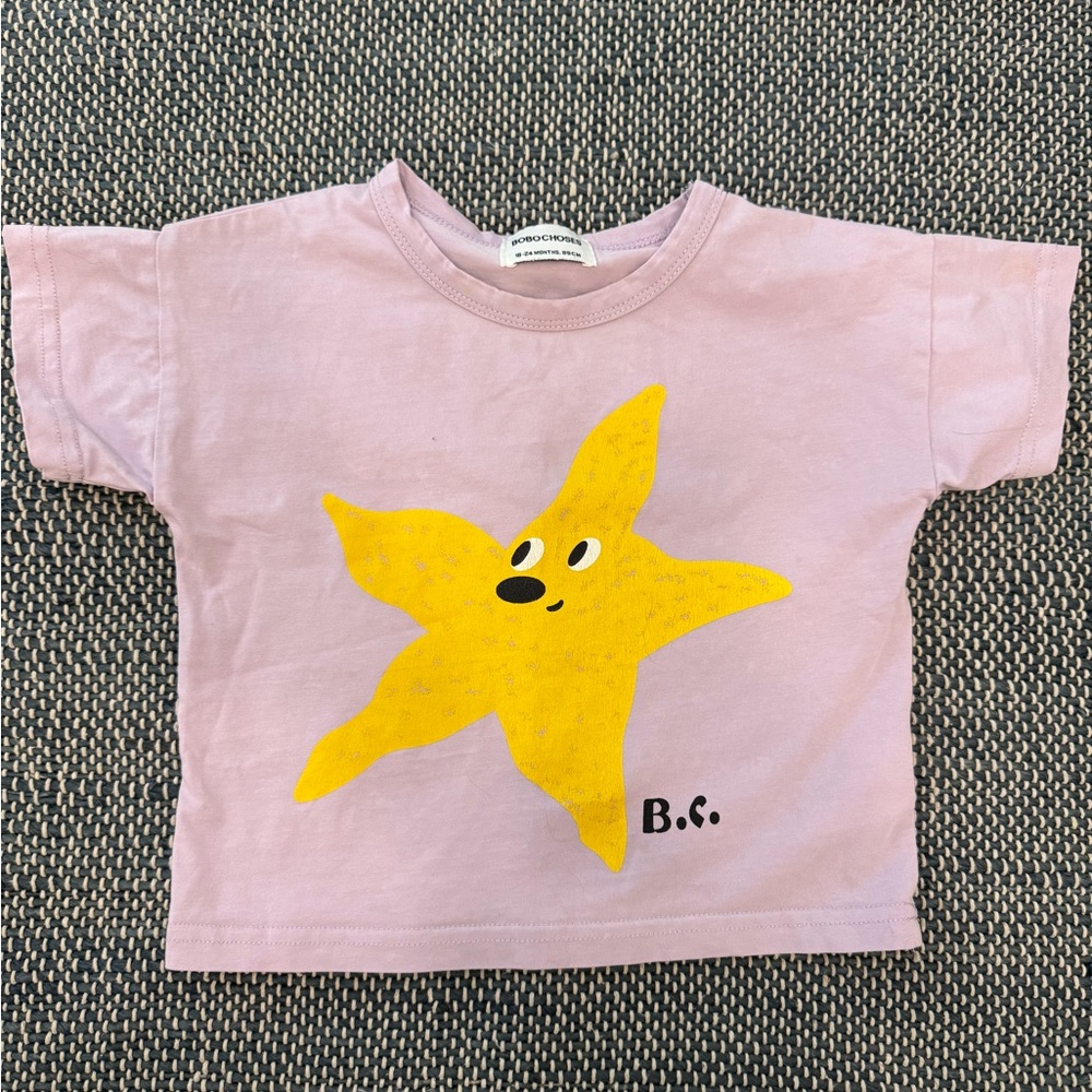 2T purple shirt with yellow starfish bobo choses